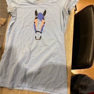 Light Blue Horse Graphic Tee